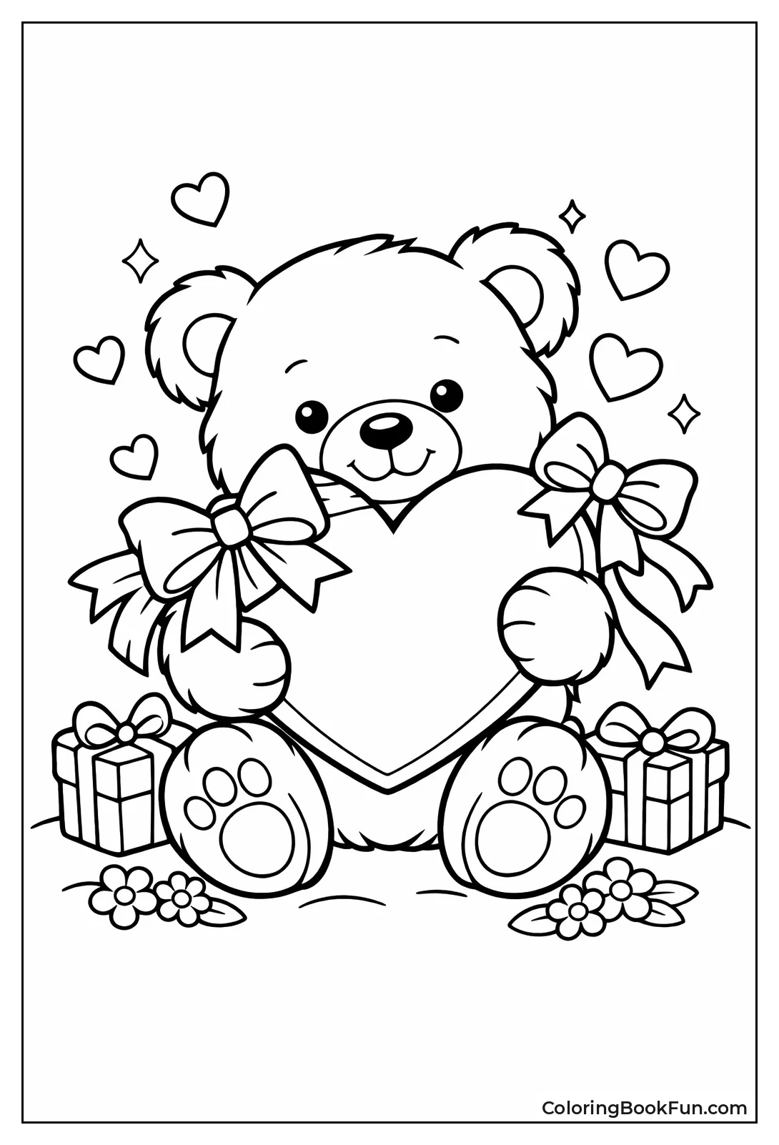 Teddy Holds Giant Heart