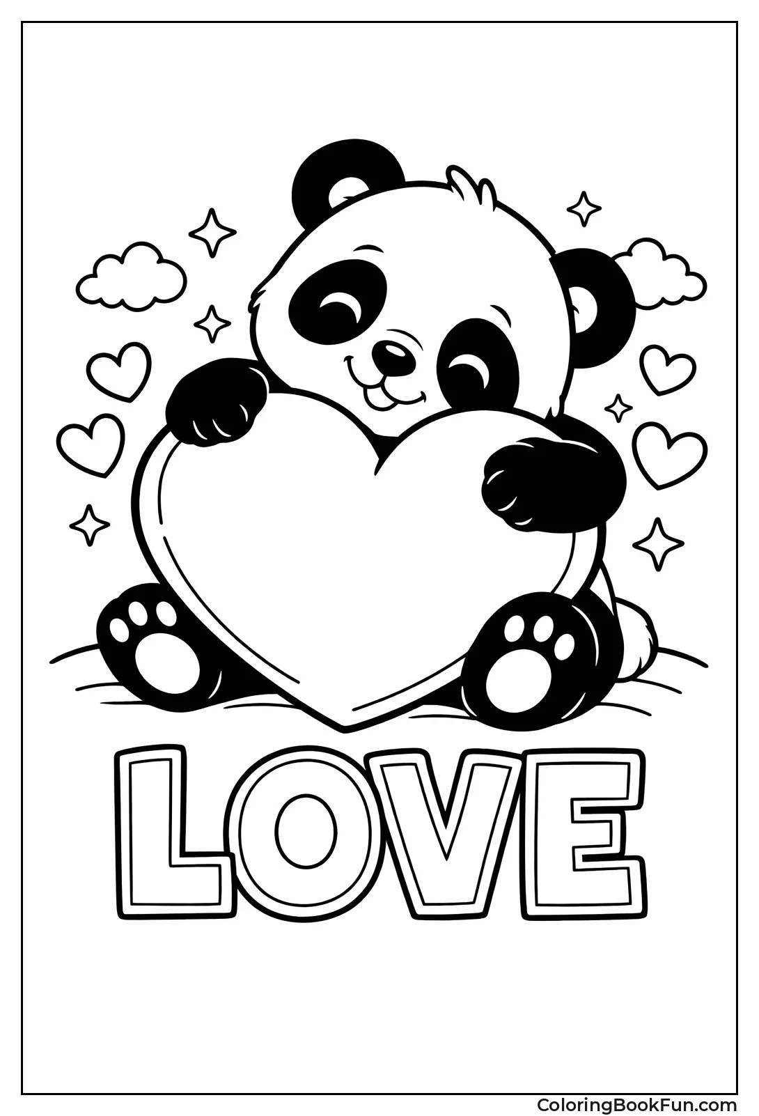 Panda Hugging Big Heart