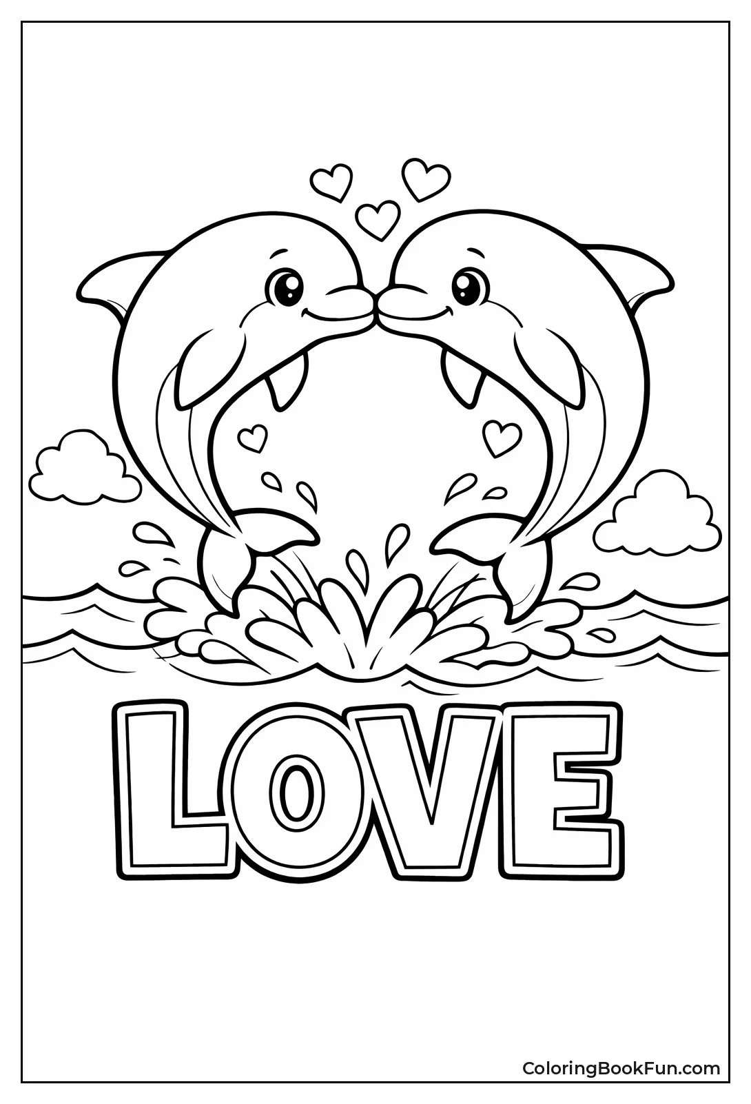 Dolphins Jumping Heart Shape