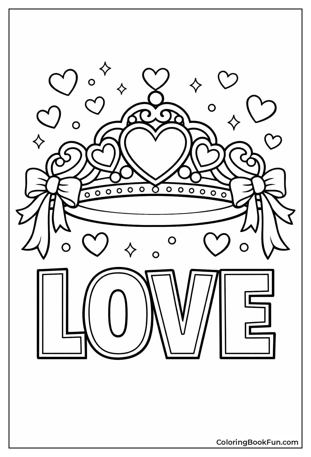 Heart Ribbon Valentine Tiara