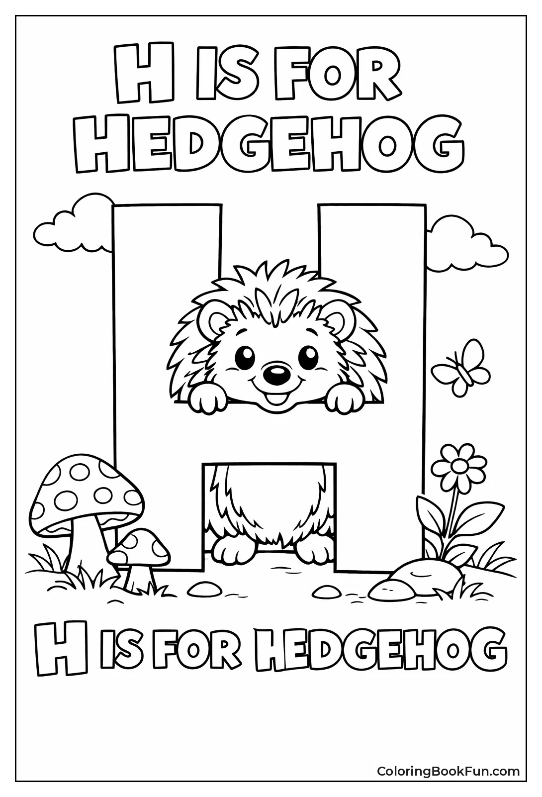 Hedgehog Peeking through H