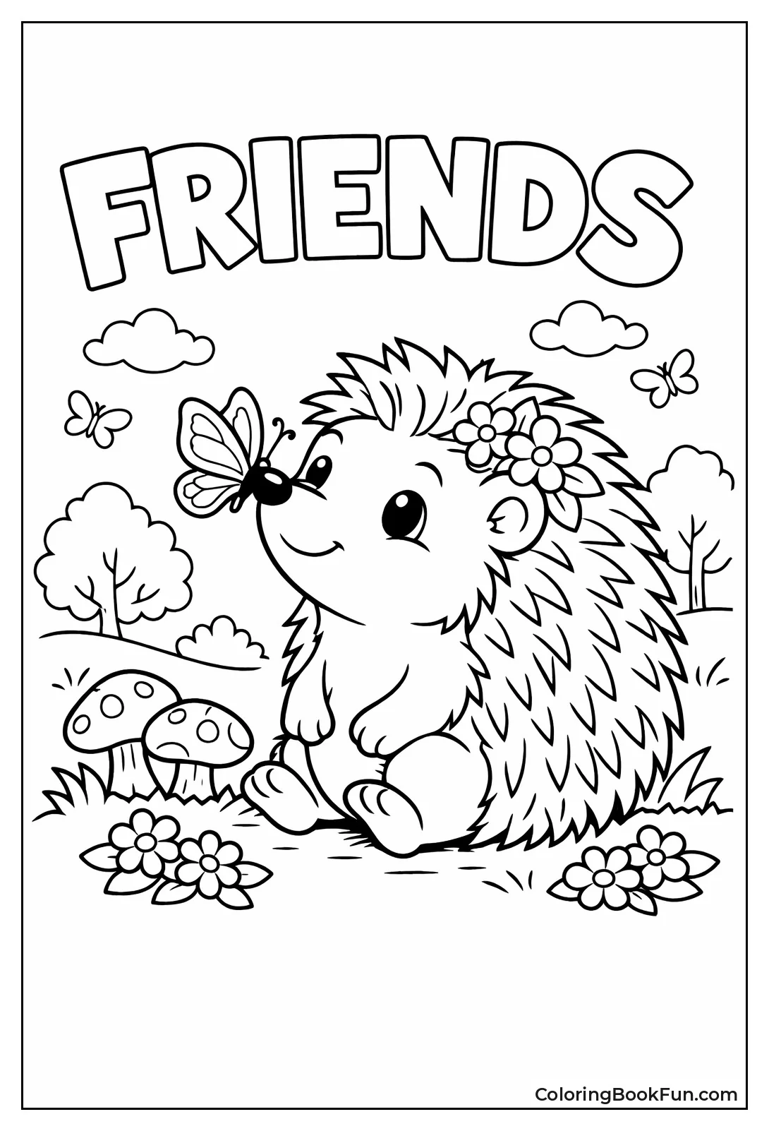 Butterfly Lands on Hedgehog