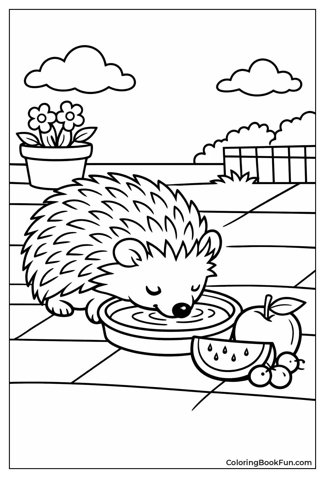 Hedgehog Eating Backyard Fruits