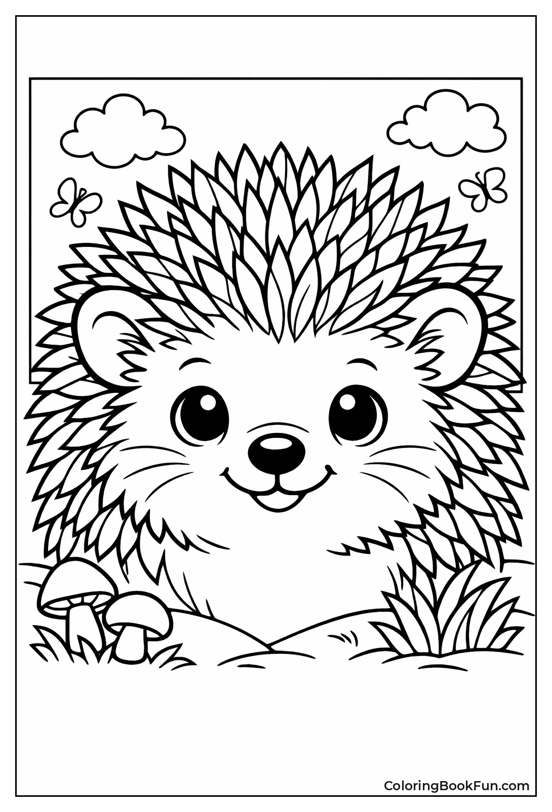 Detailed Hedgehog Spine Portrait