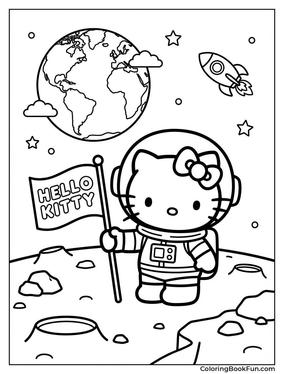 Astronaut Kitty on Moon
