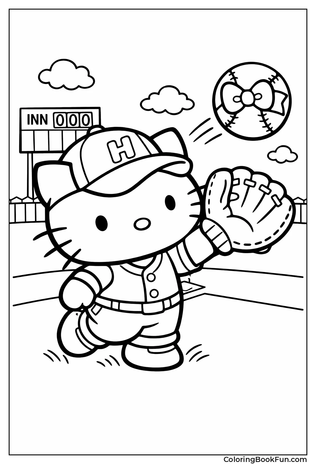 Hello Kitty Catches Ball