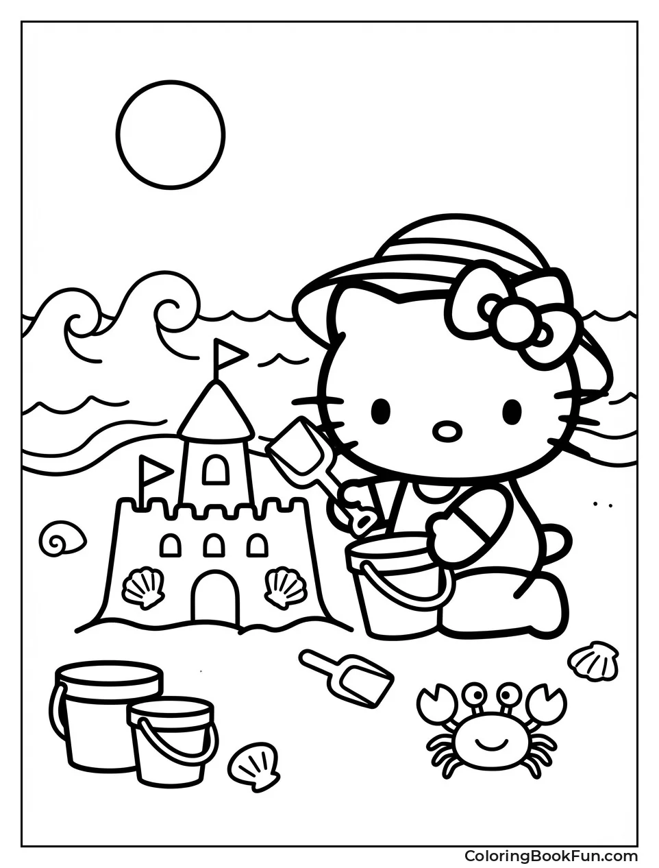 Kitty Building Sandcastle Beach