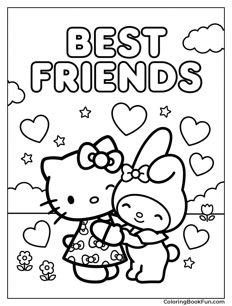 Kitty and Melody Hugging