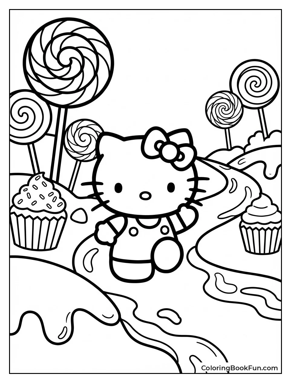 Kitty Walking in Candy Land