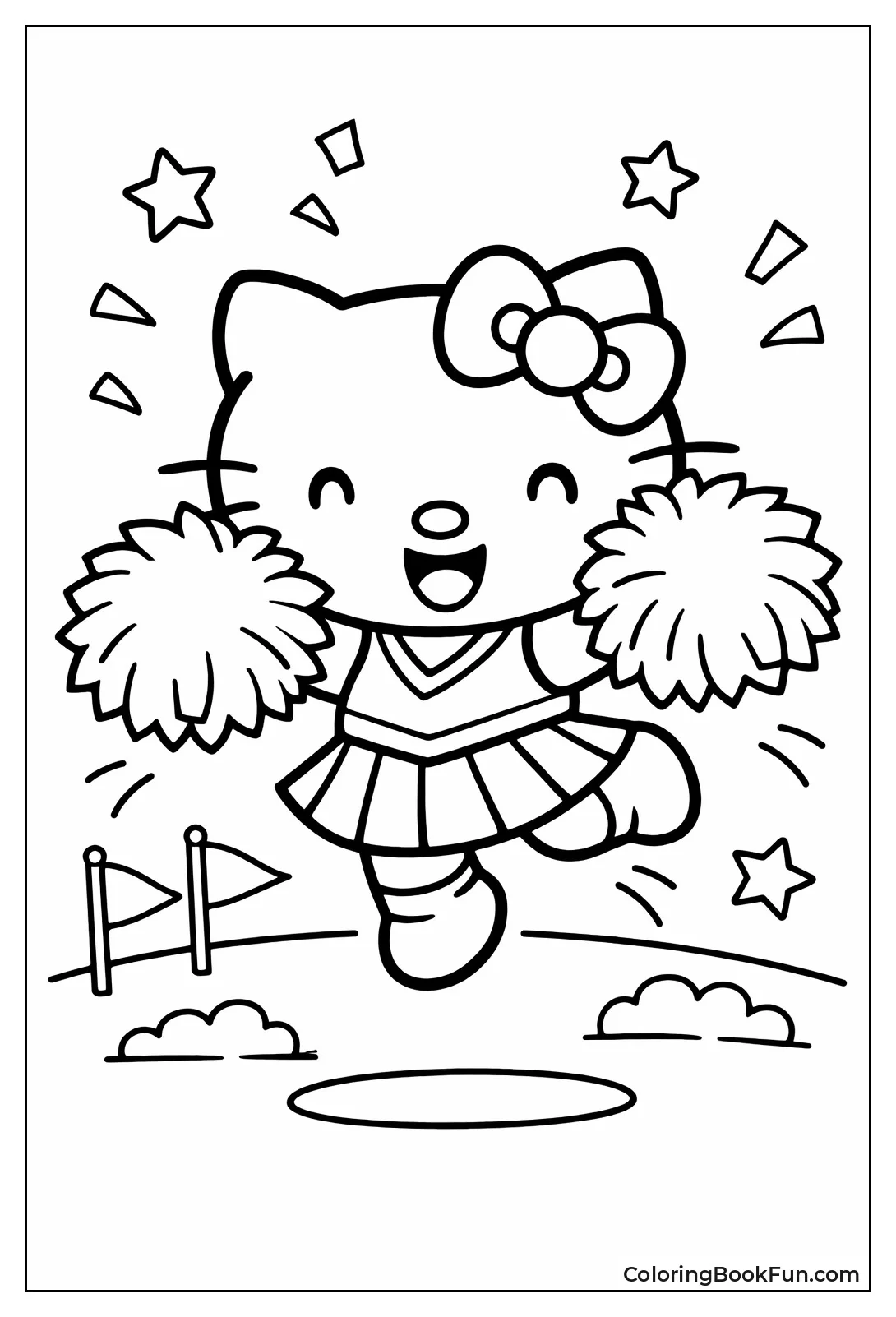 Hello Kitty Cheers with Pom-Poms