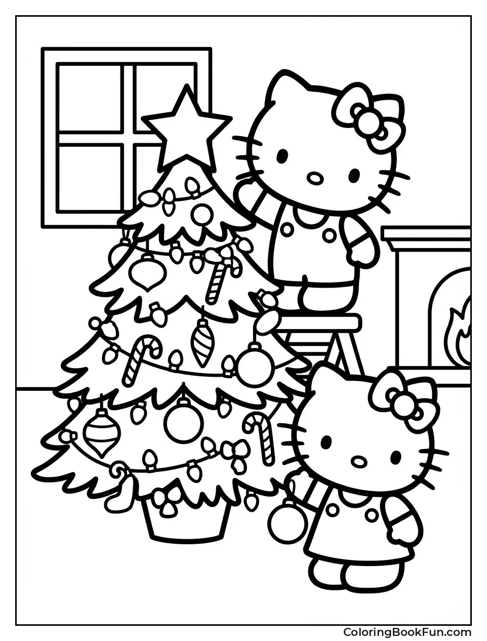Sisters Decorating Christmas Tree