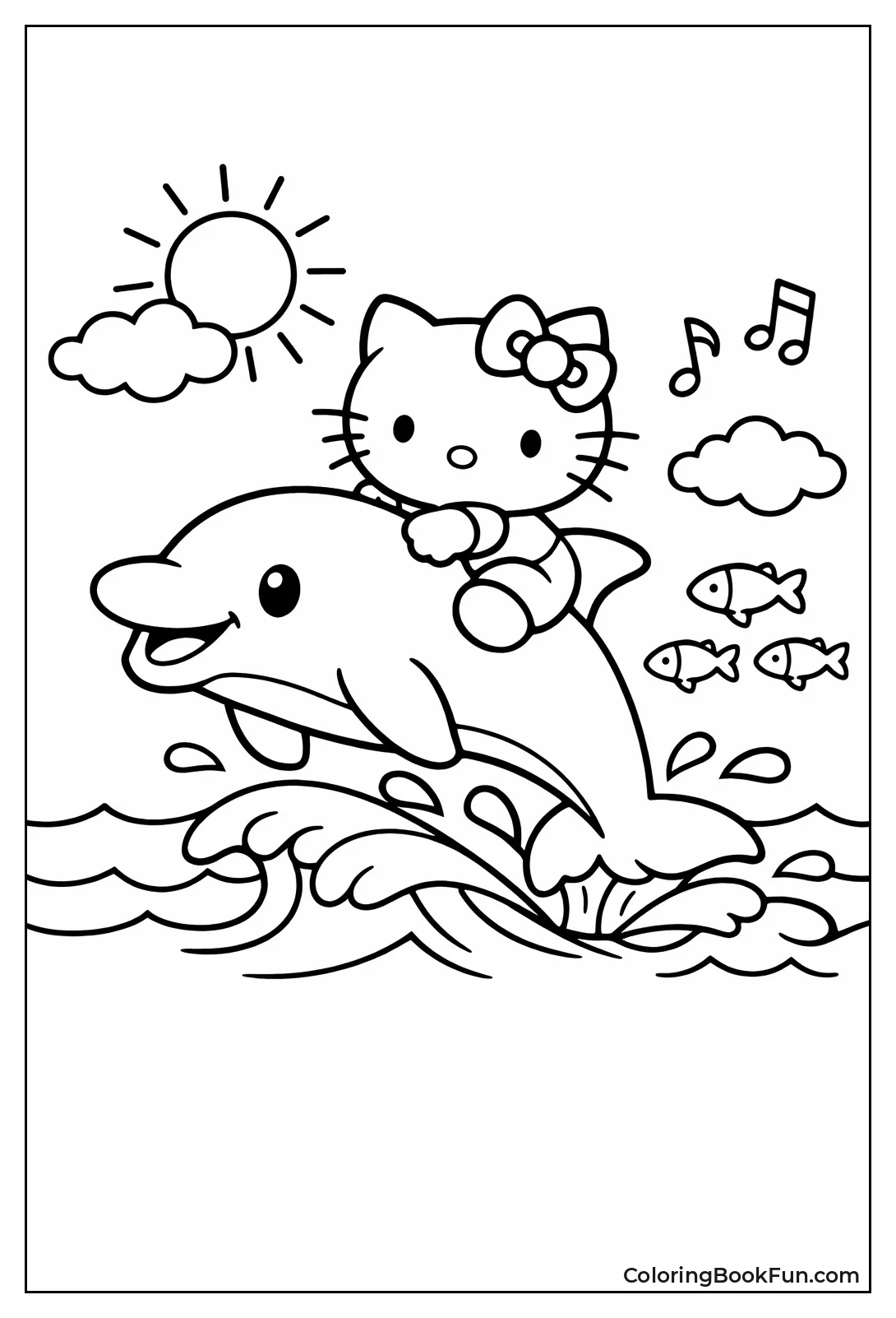 Hello Kitty Riding Dolphin