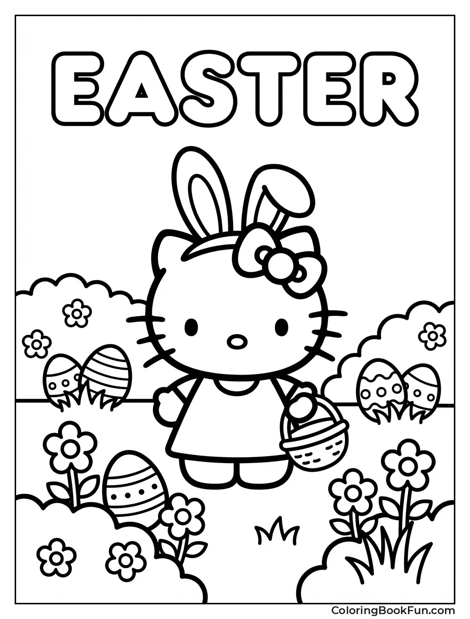 Kitty Hunting Easter Eggs