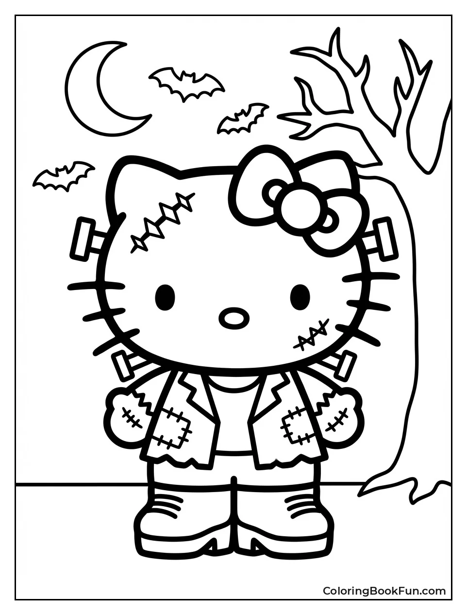 Kitty Dressed as Frankenstein