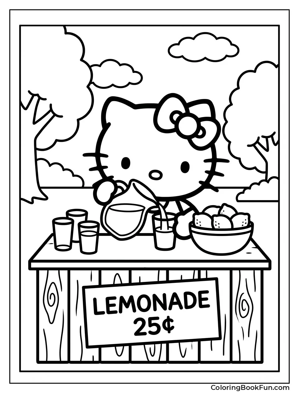 Kitty Serving Lemonade Stand