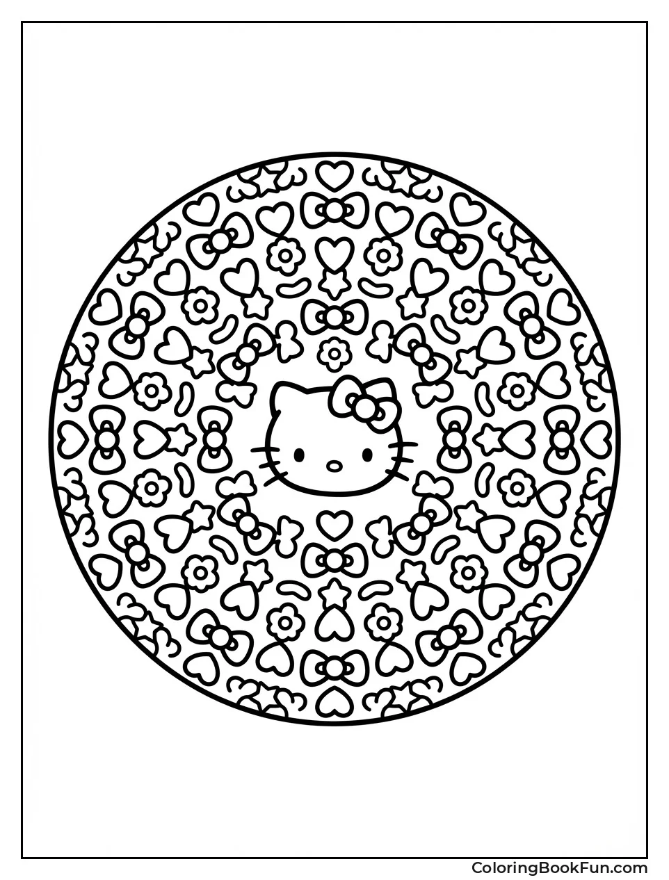 Kitty Face Mandala Design