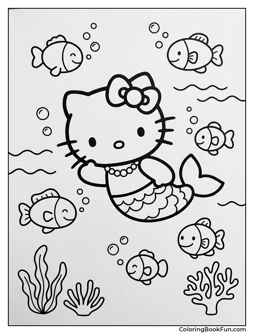 Mermaid Kitty Swimming Underwater
