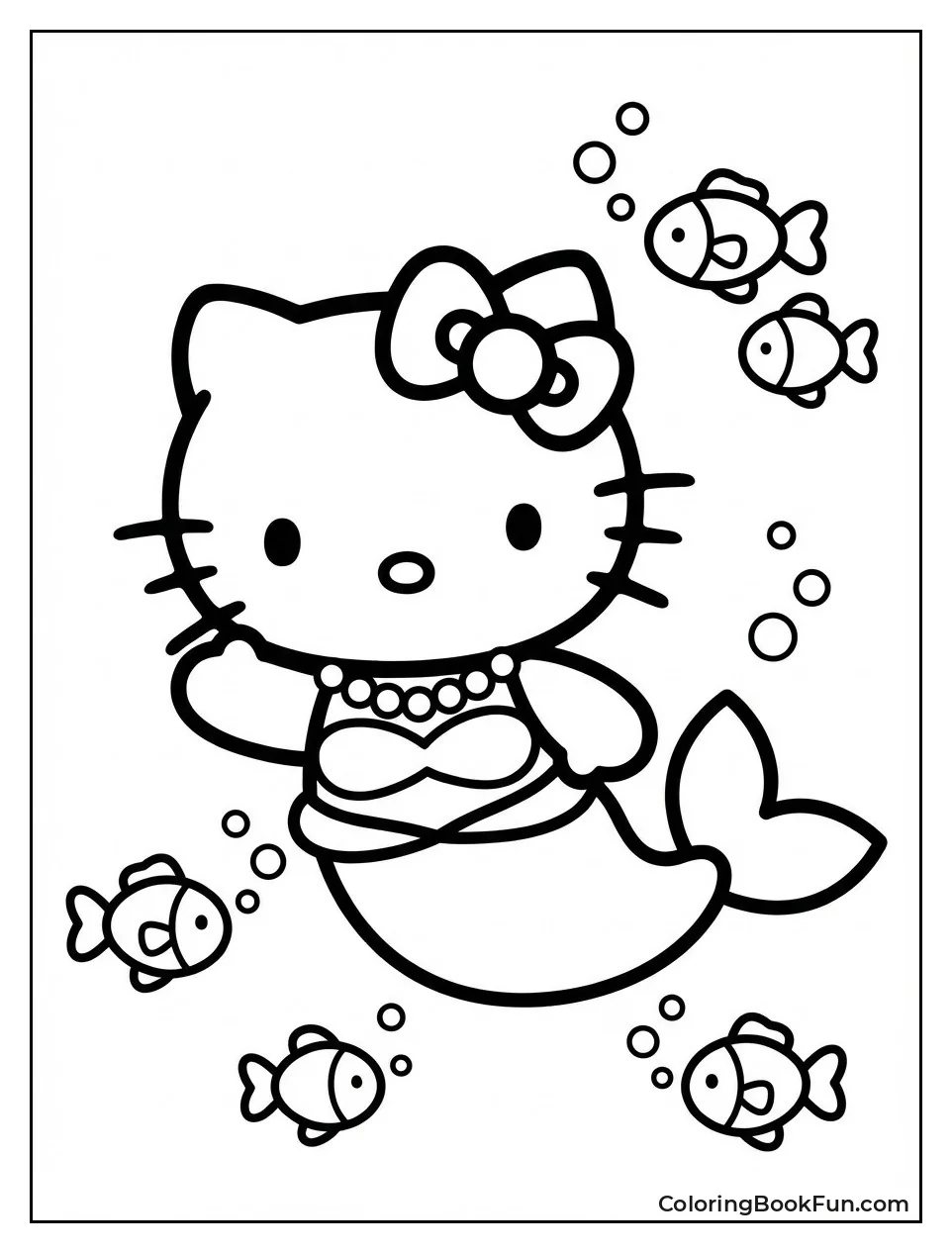 Mermaid Kitty Swimming Underwater