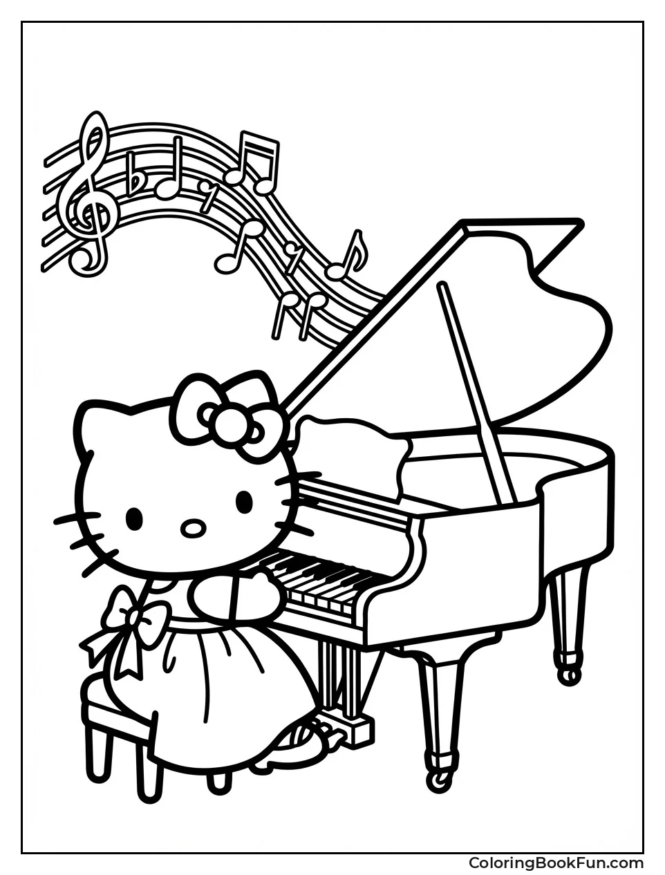 Kitty Playing Grand Piano