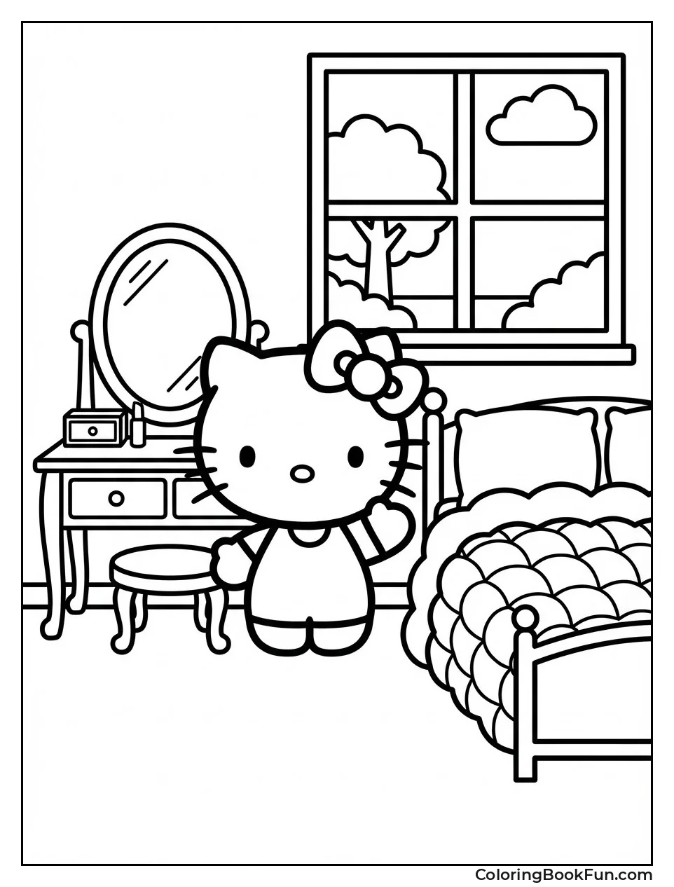 Kitty in Cozy Bedroom