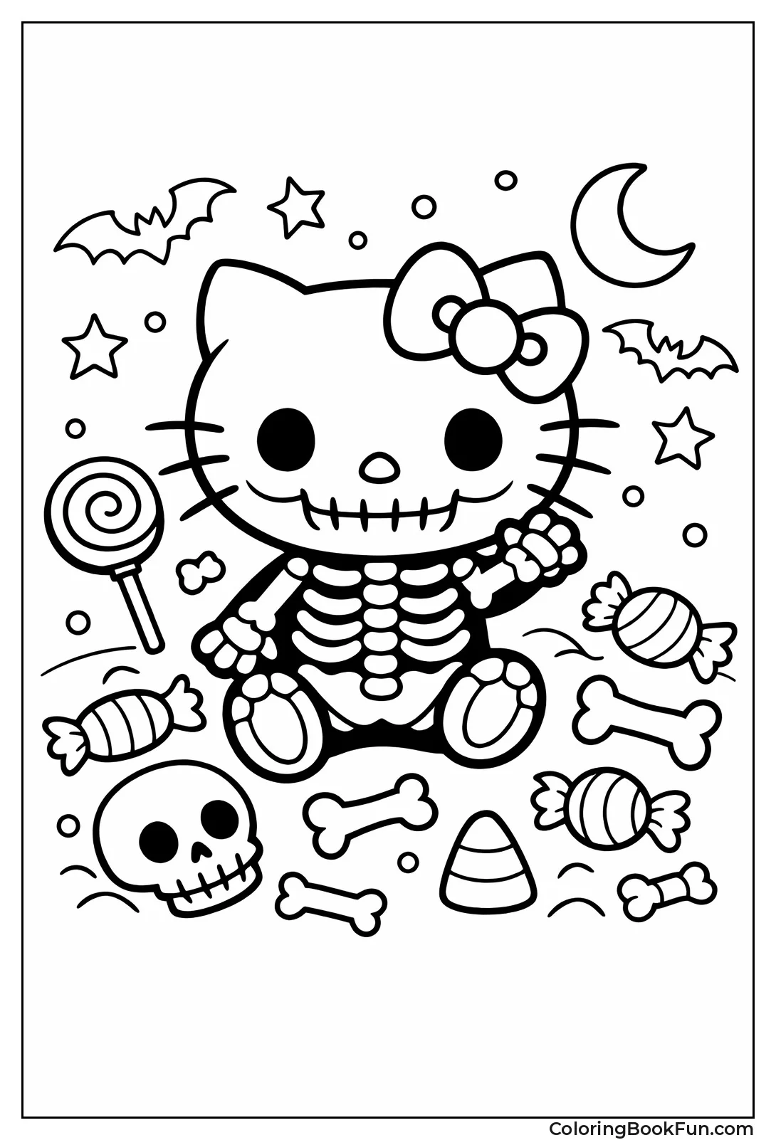 Hello Kitty Skeleton Smiling