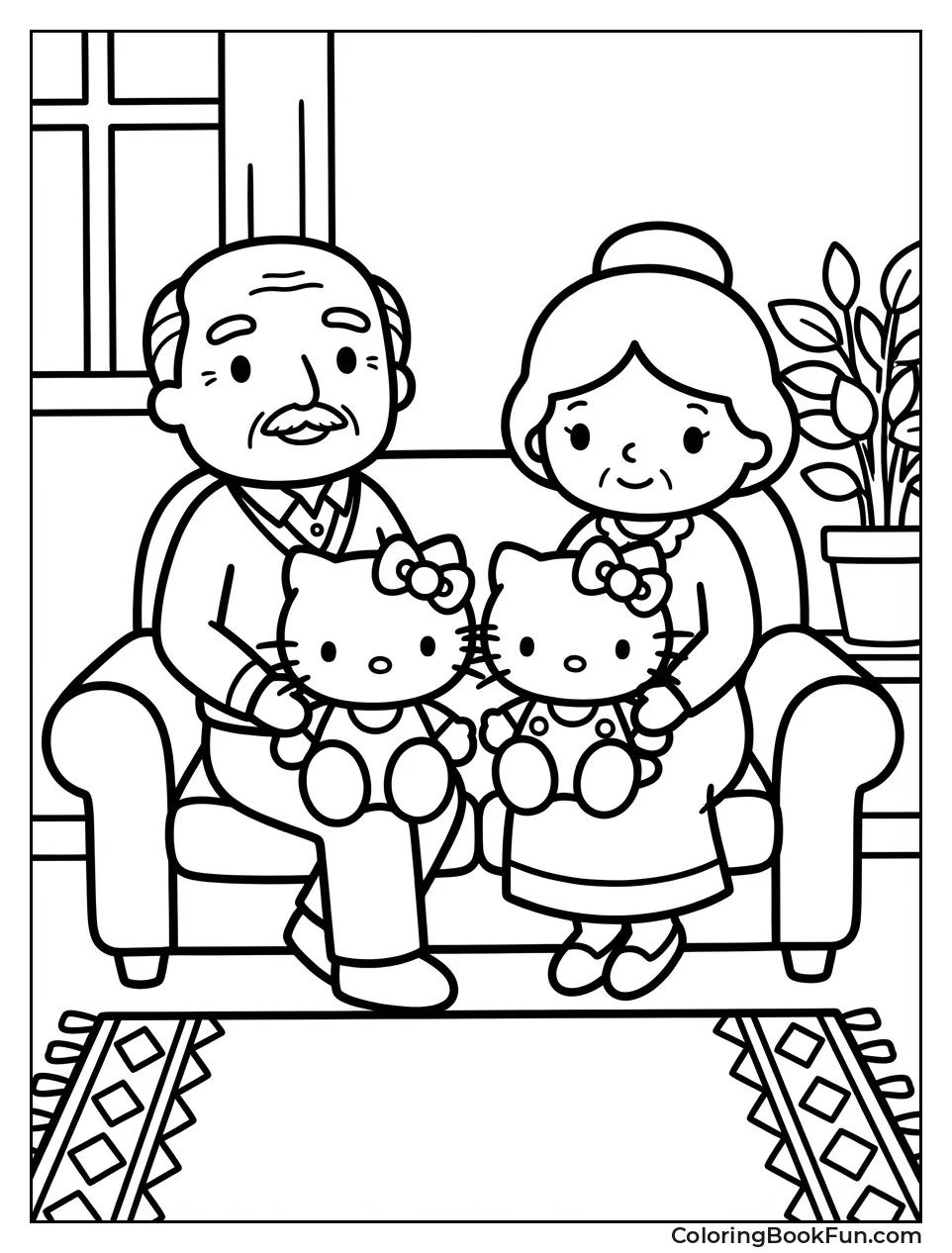 White Family on Sofa