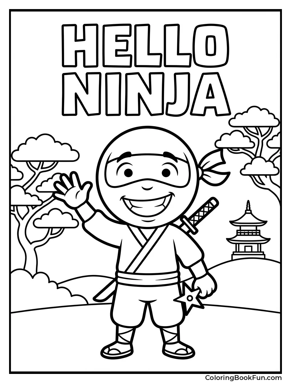 Friendly Ninja Waving Hello