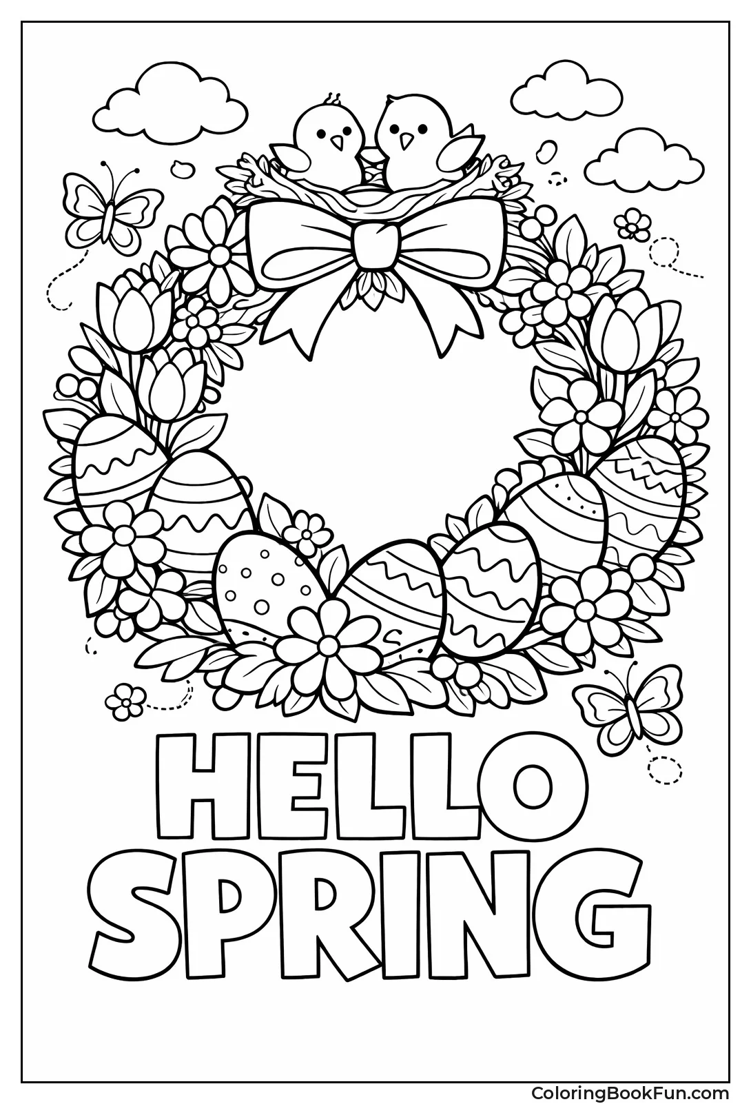 Spring Wreath with Eggs