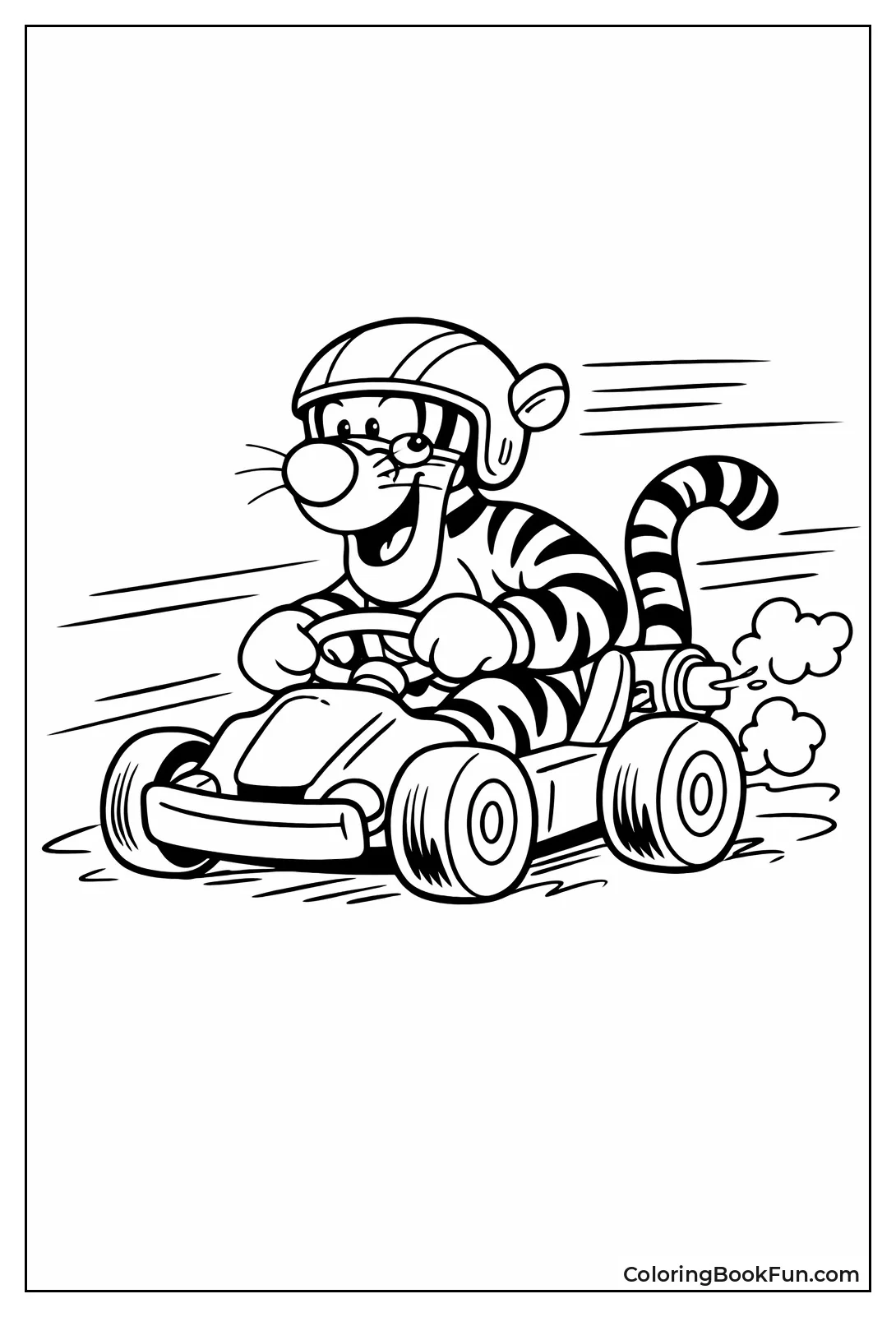 Helmeted Tigger Races with Speed