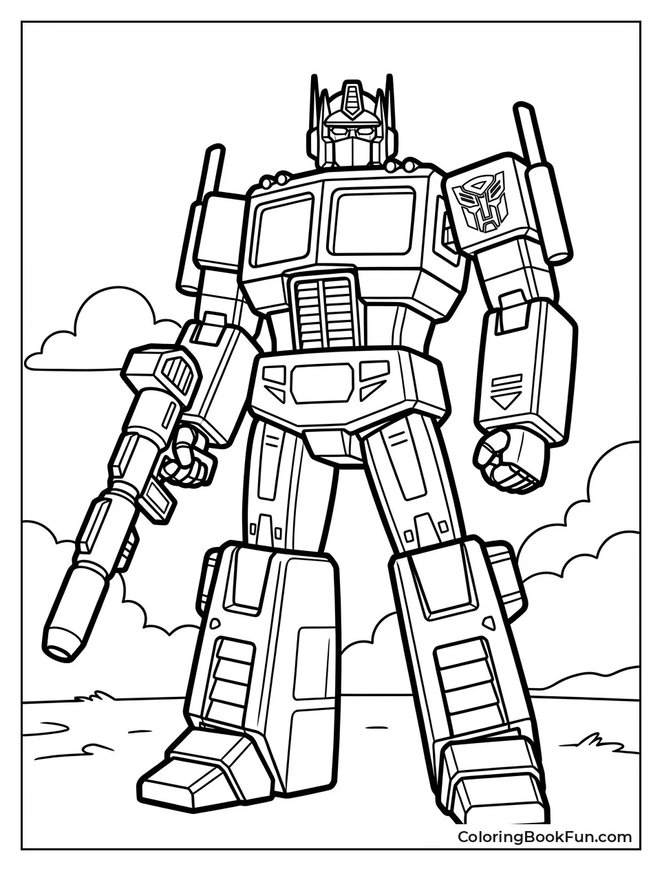 Heroic Optimus Holds Blaster