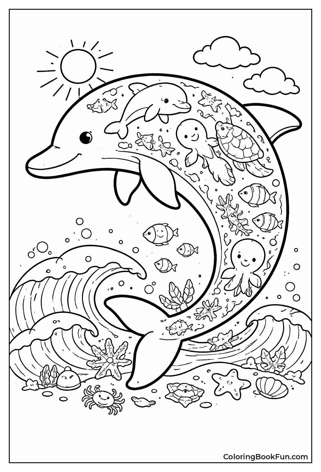 Dolphin Hiding Sea Animals