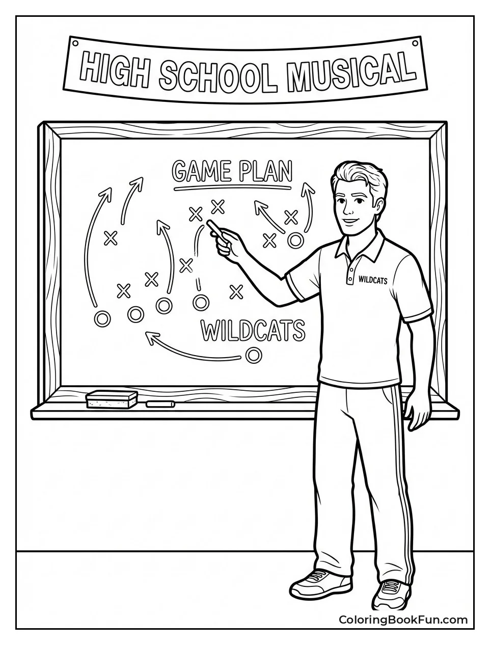 Coach Draws Basketball Plays