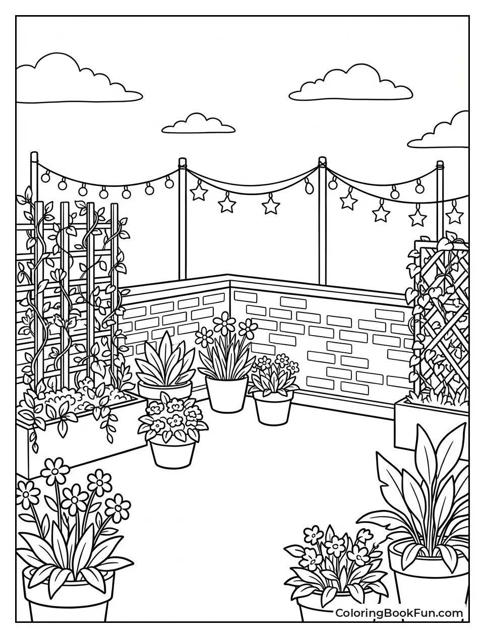 Rooftop Garden with Flowers