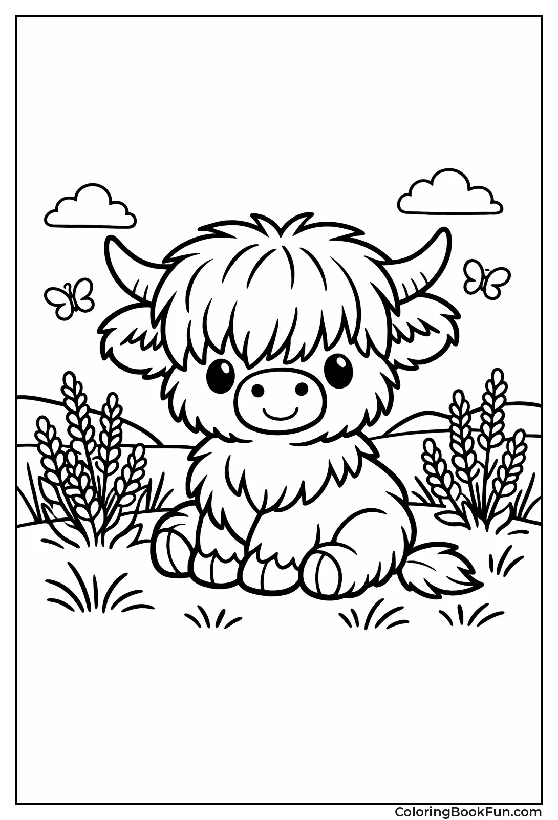 Calf Sitting in Heather