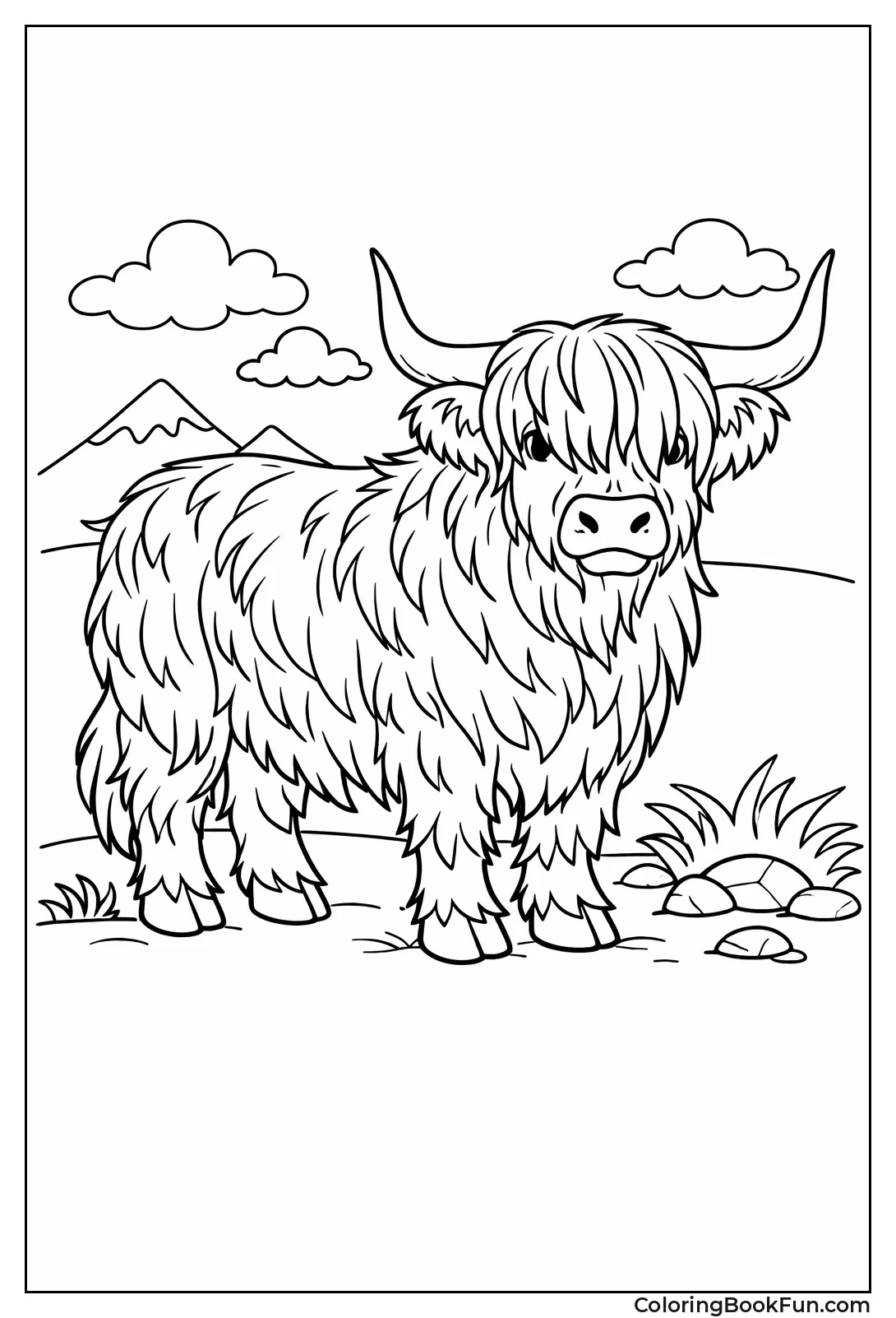 Detailed Realistic Highland Cow