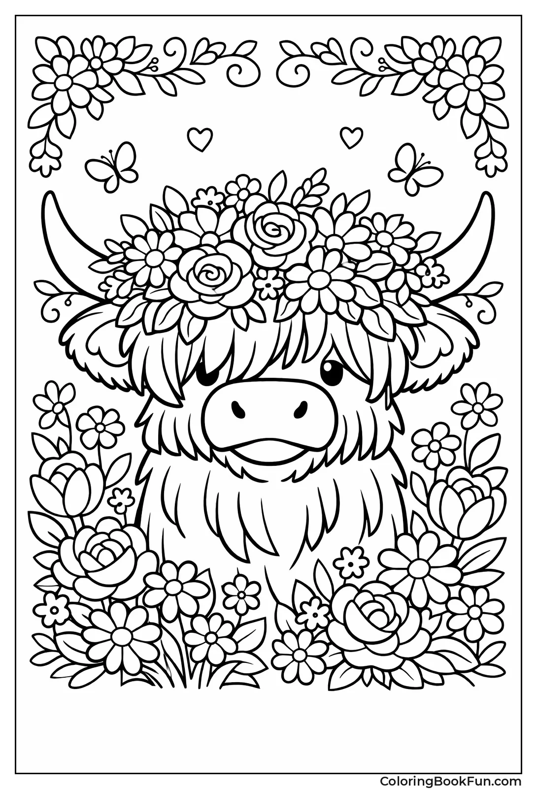 Cow Wearing Flower Crown