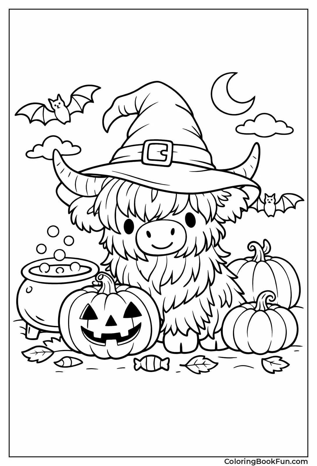 Cow Wearing Witch Hat