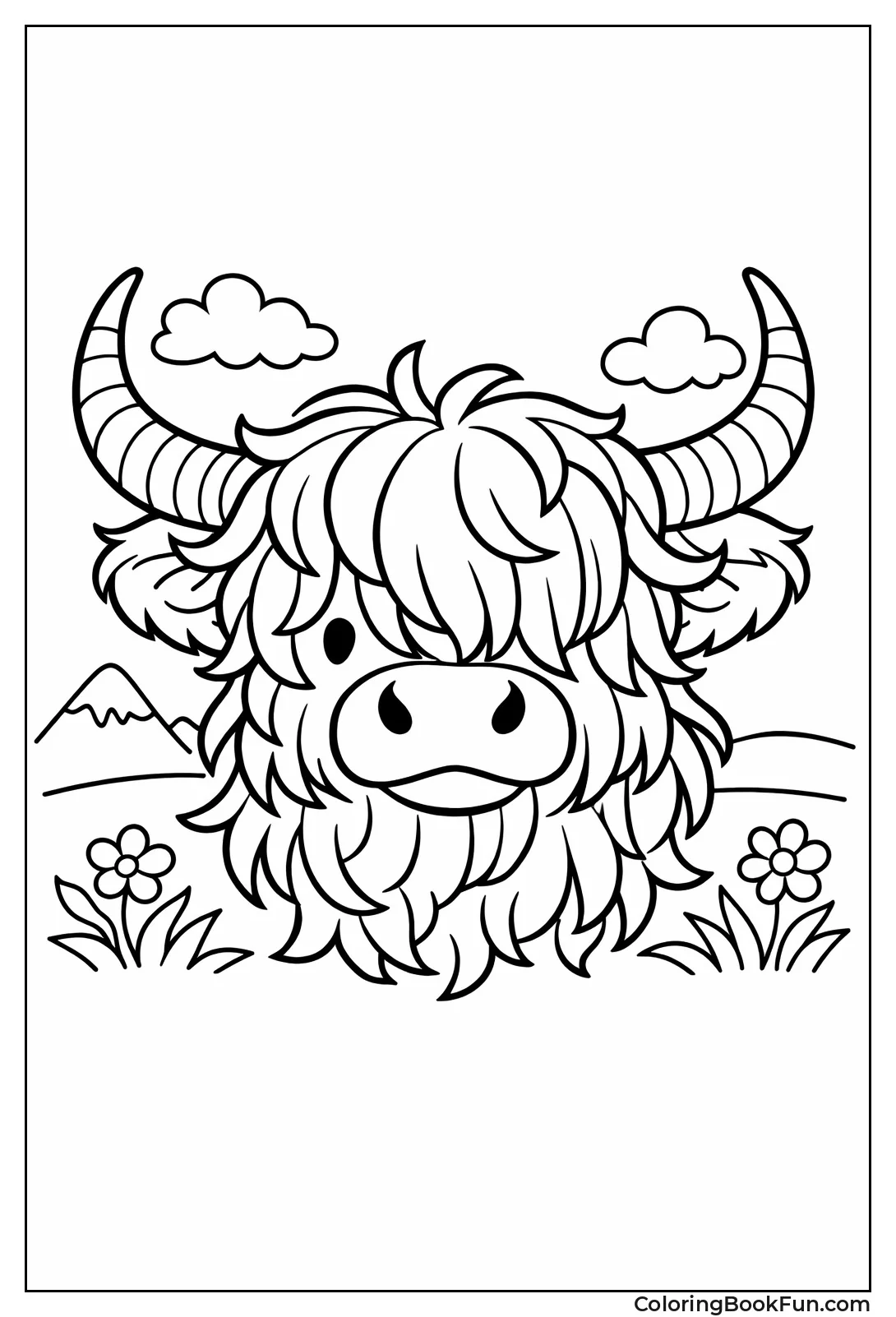 Curved Horns with Swirling Fur