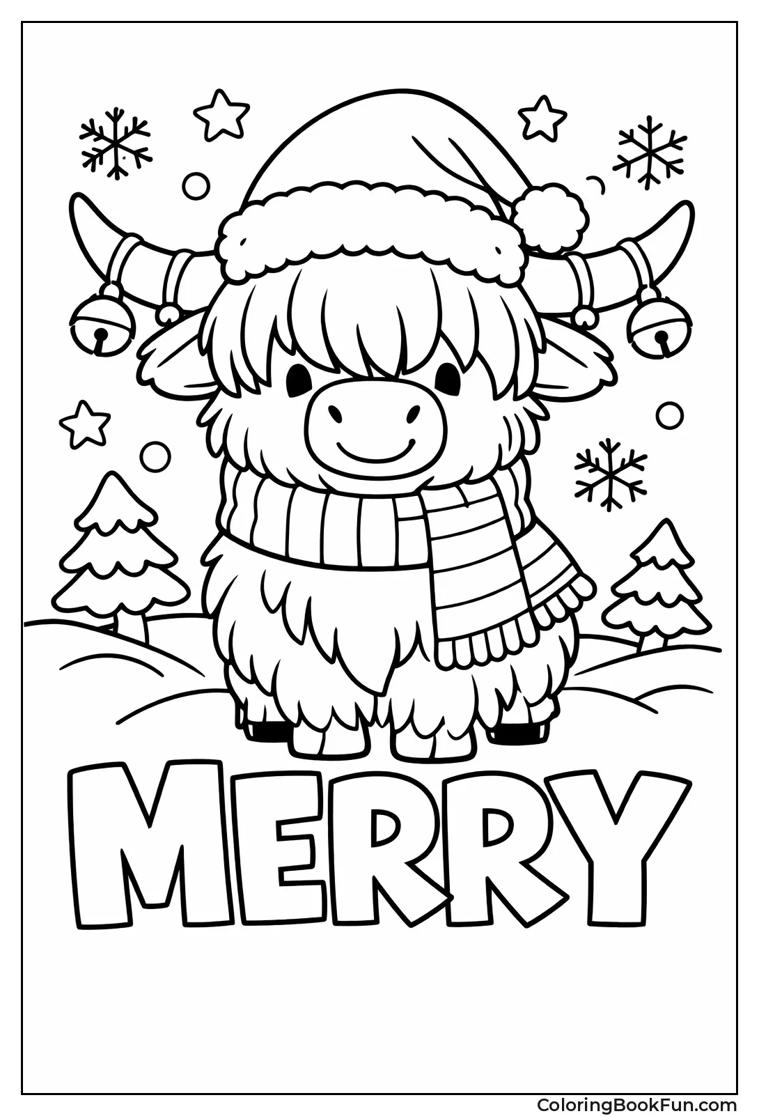 Christmas Cow with Santa Hat