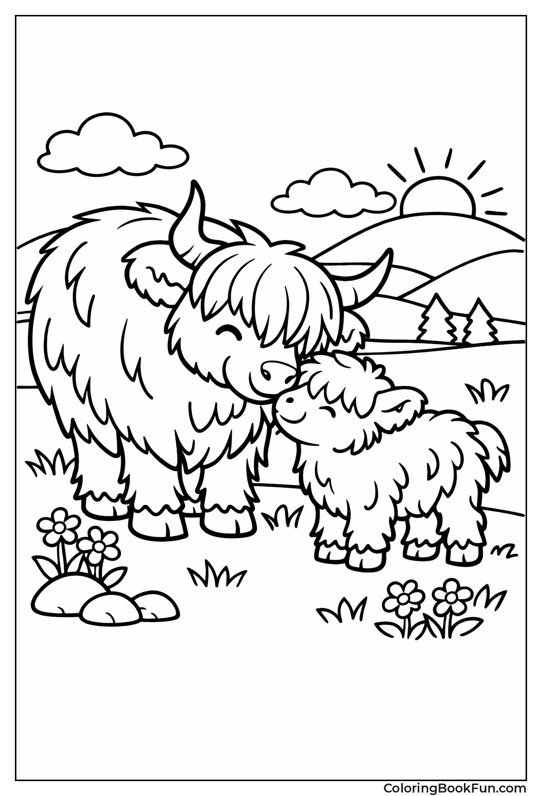 Mother Nuzzling Her Calf