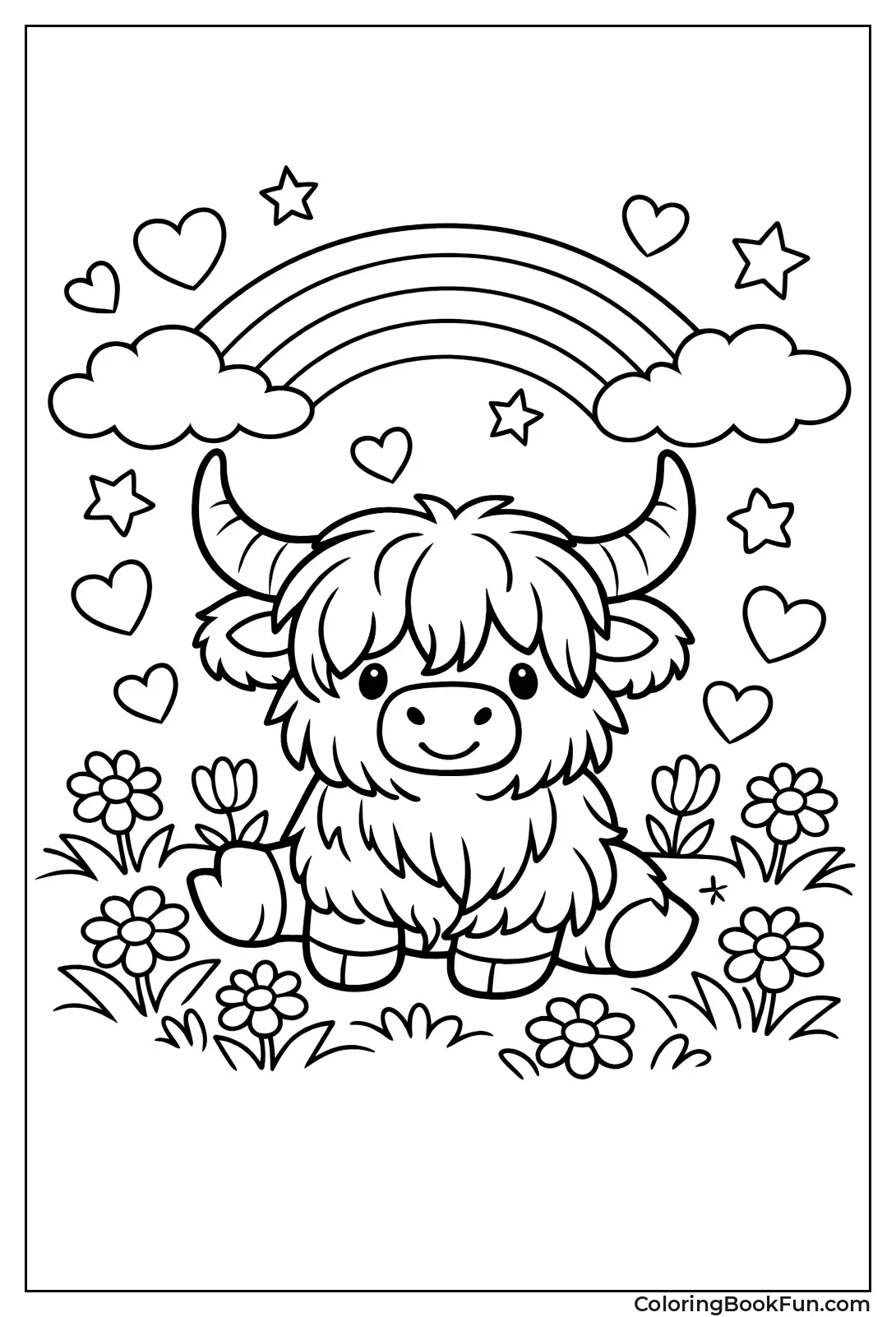 Cow under Rainbow Meadow