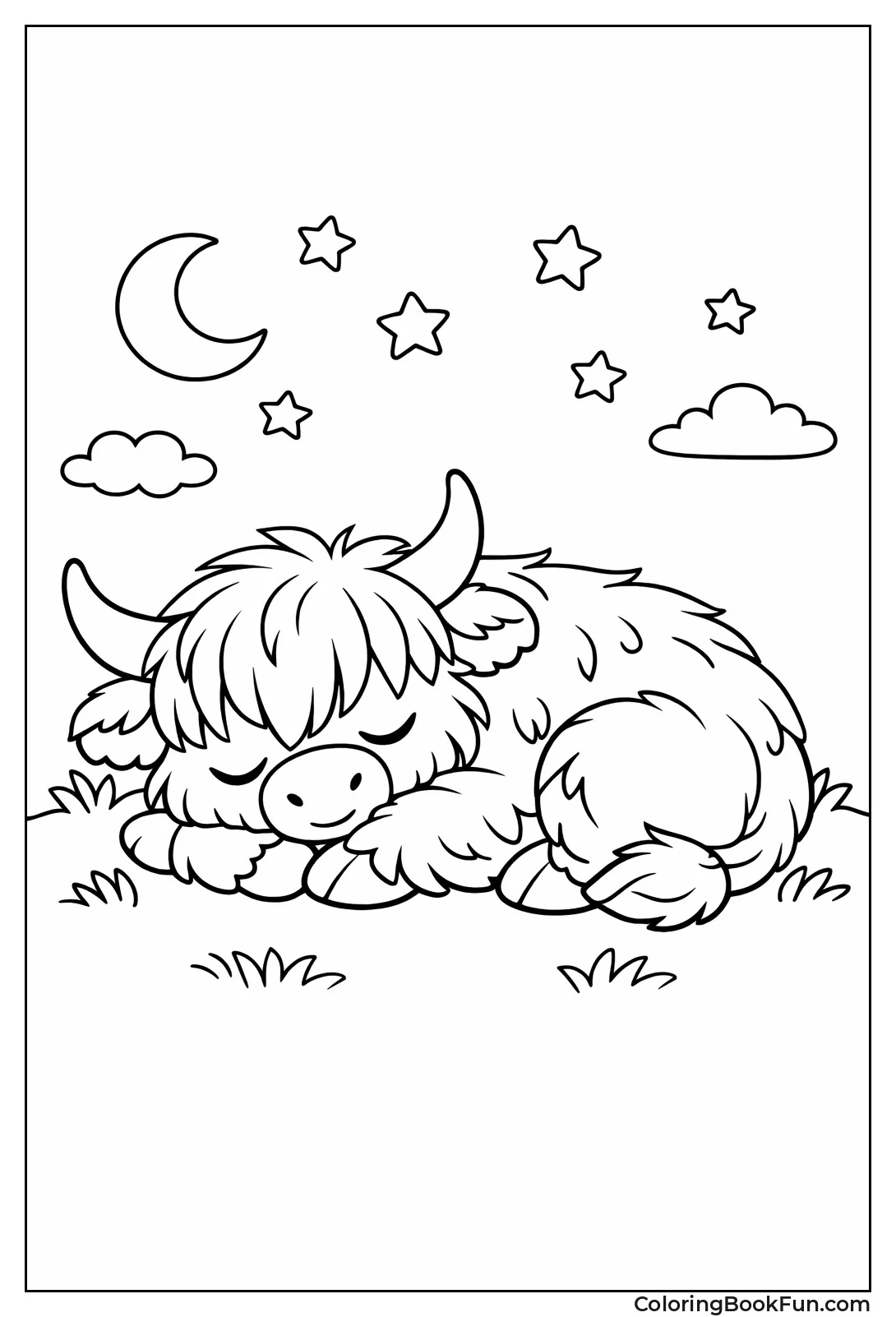 Sleeping Cow under Stars