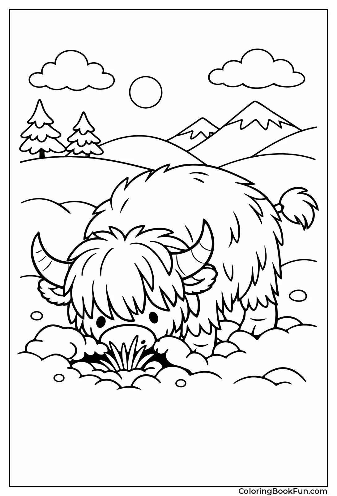 Cow Digging through Snow