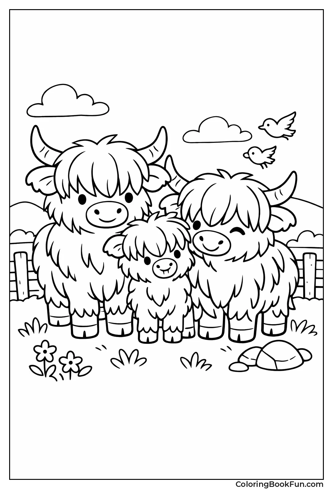 Group of Highland Cows