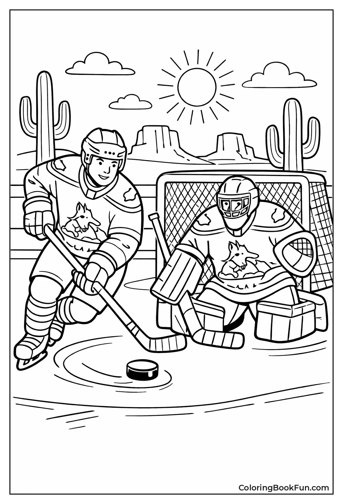 Coyotes Slide Desert Ice