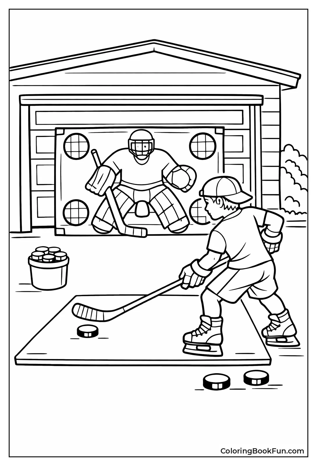 Player Shoots Garage Puck