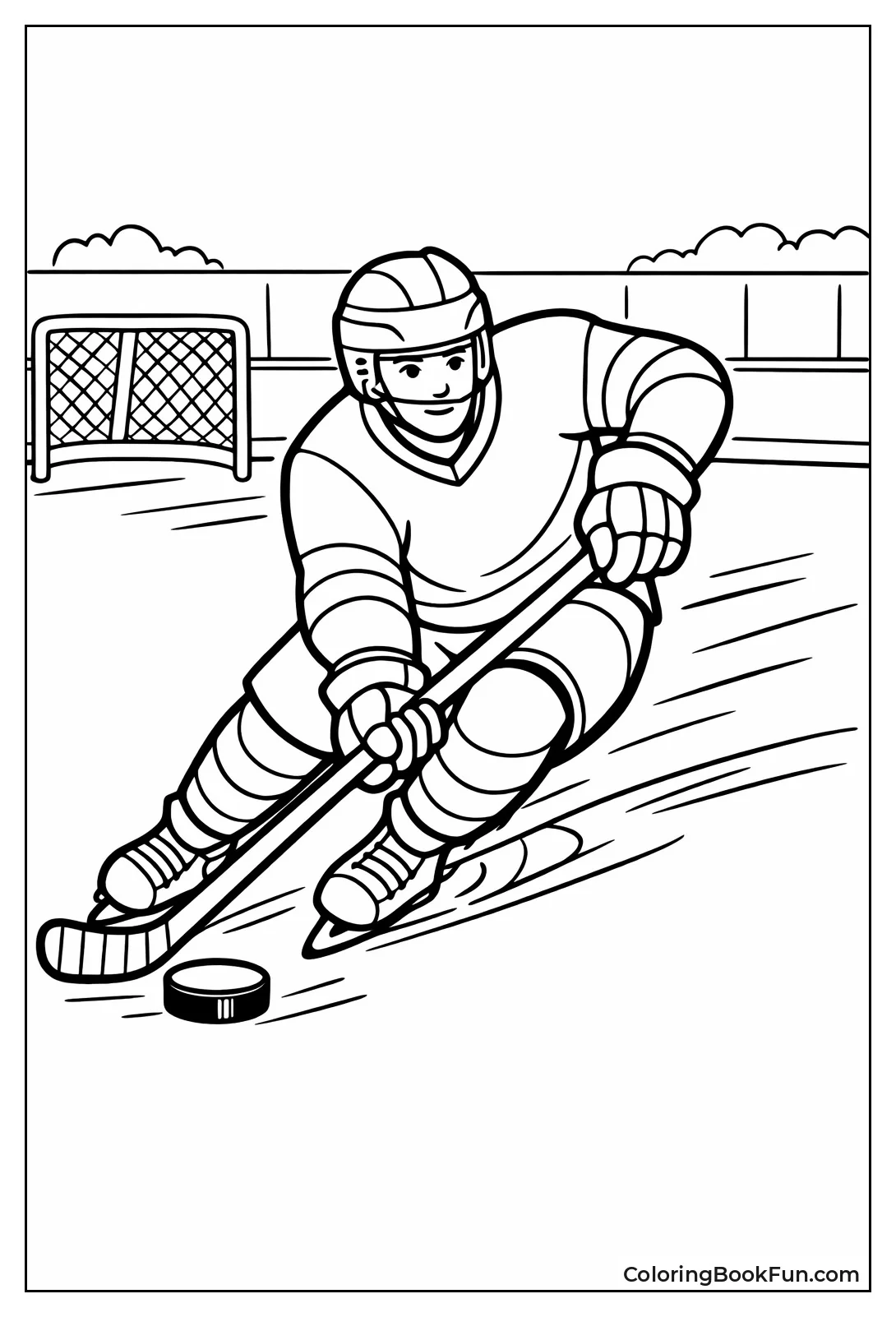 Skater Stickhandles Puck Fast