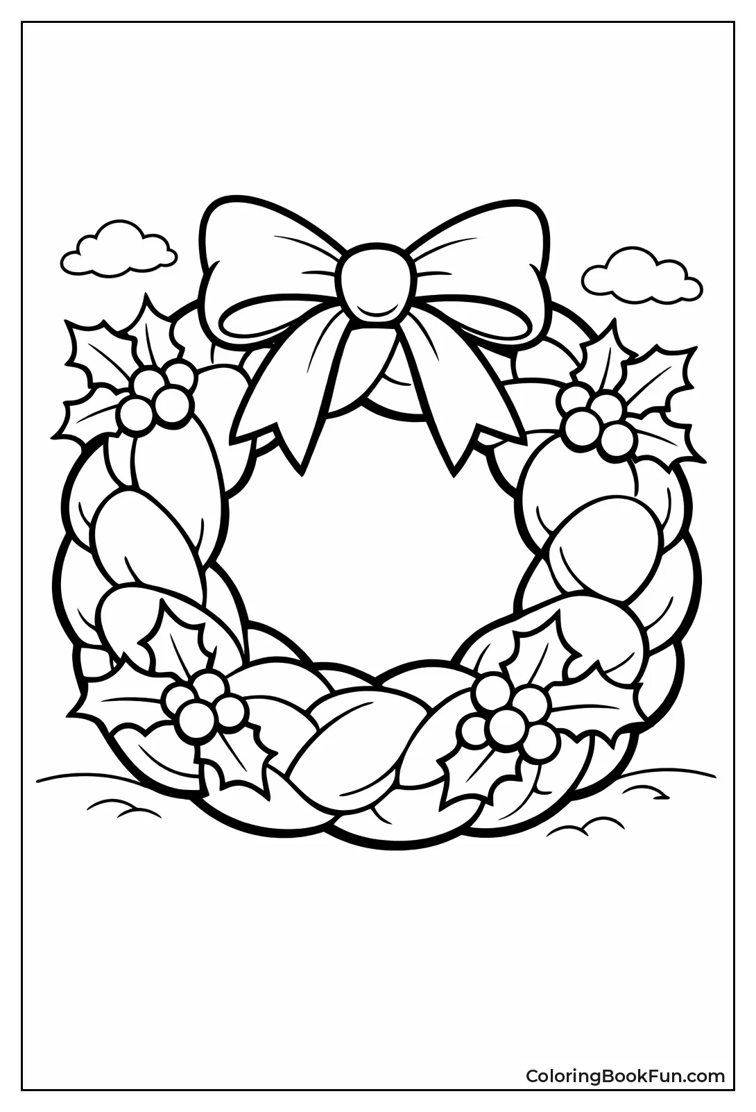 Festive Bread Wreath Holly