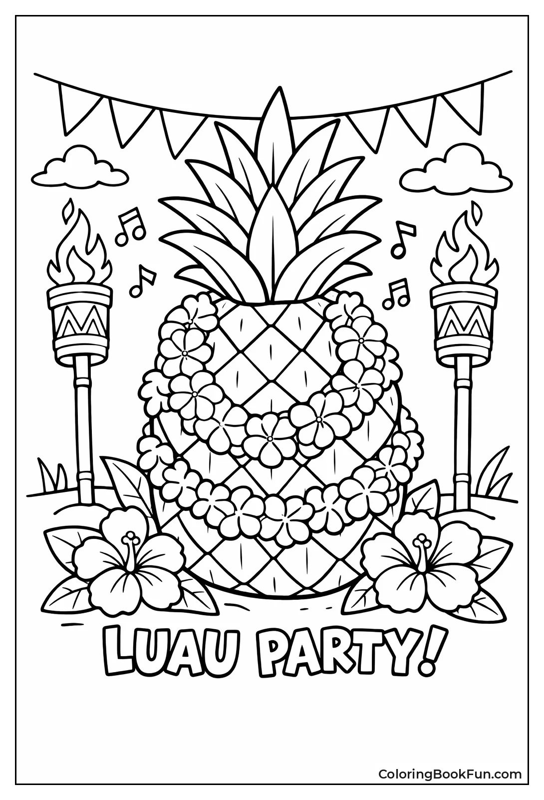 Luau Decorated Pineapple