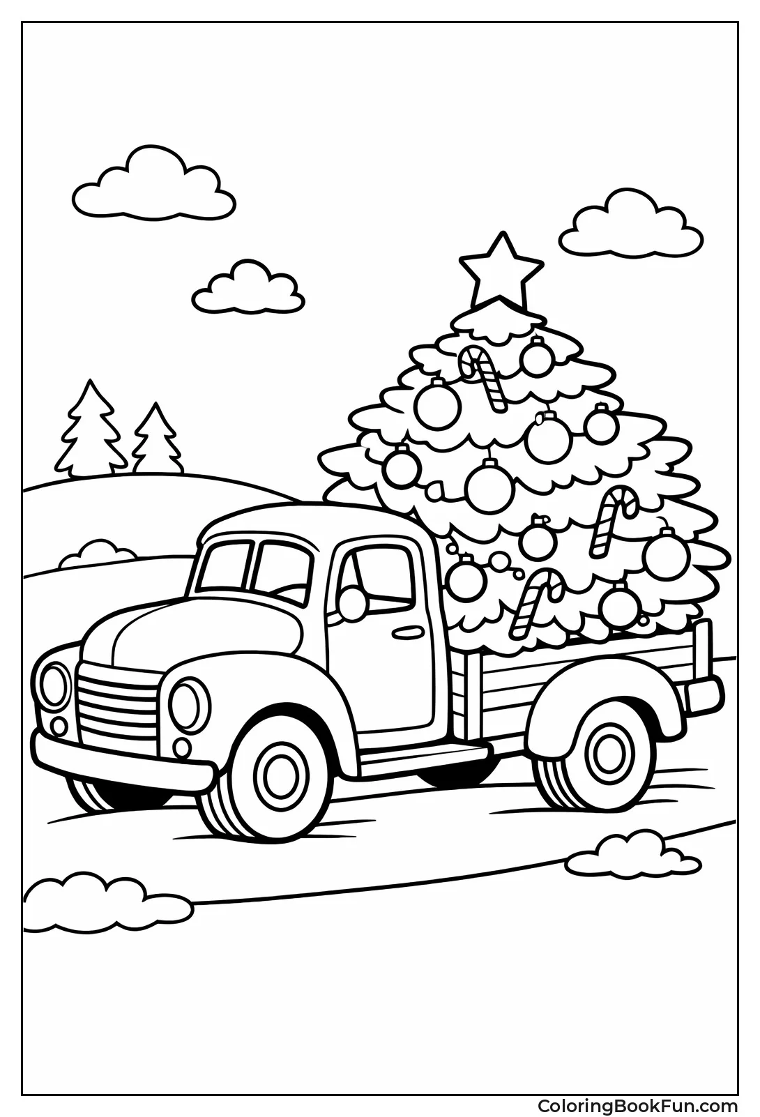 Truck Hauls Christmas Tree